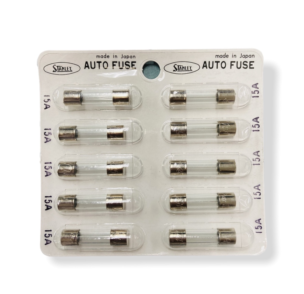 ガラス管ヒューズ　15A（10個）